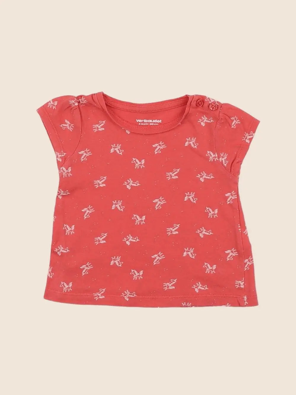 Vertbaudet - tee-shirt orange - 3 mois