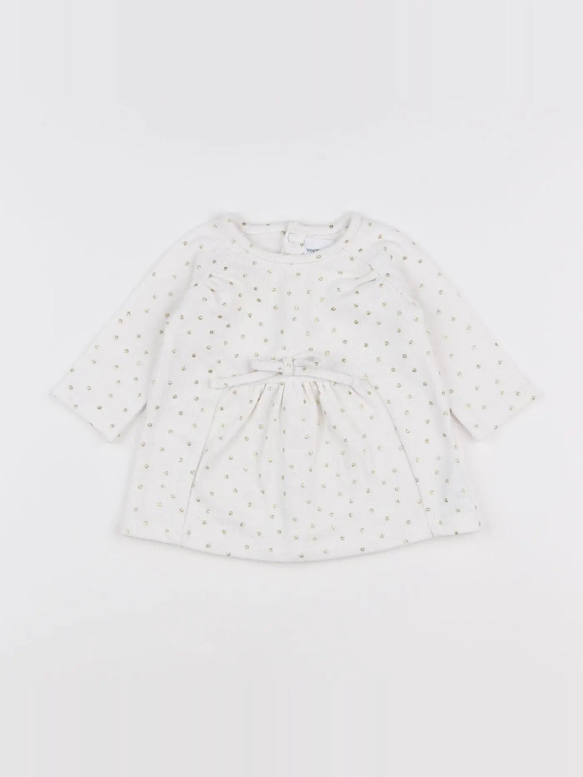 Vertbaudet - robe blanc, or - 3 mois