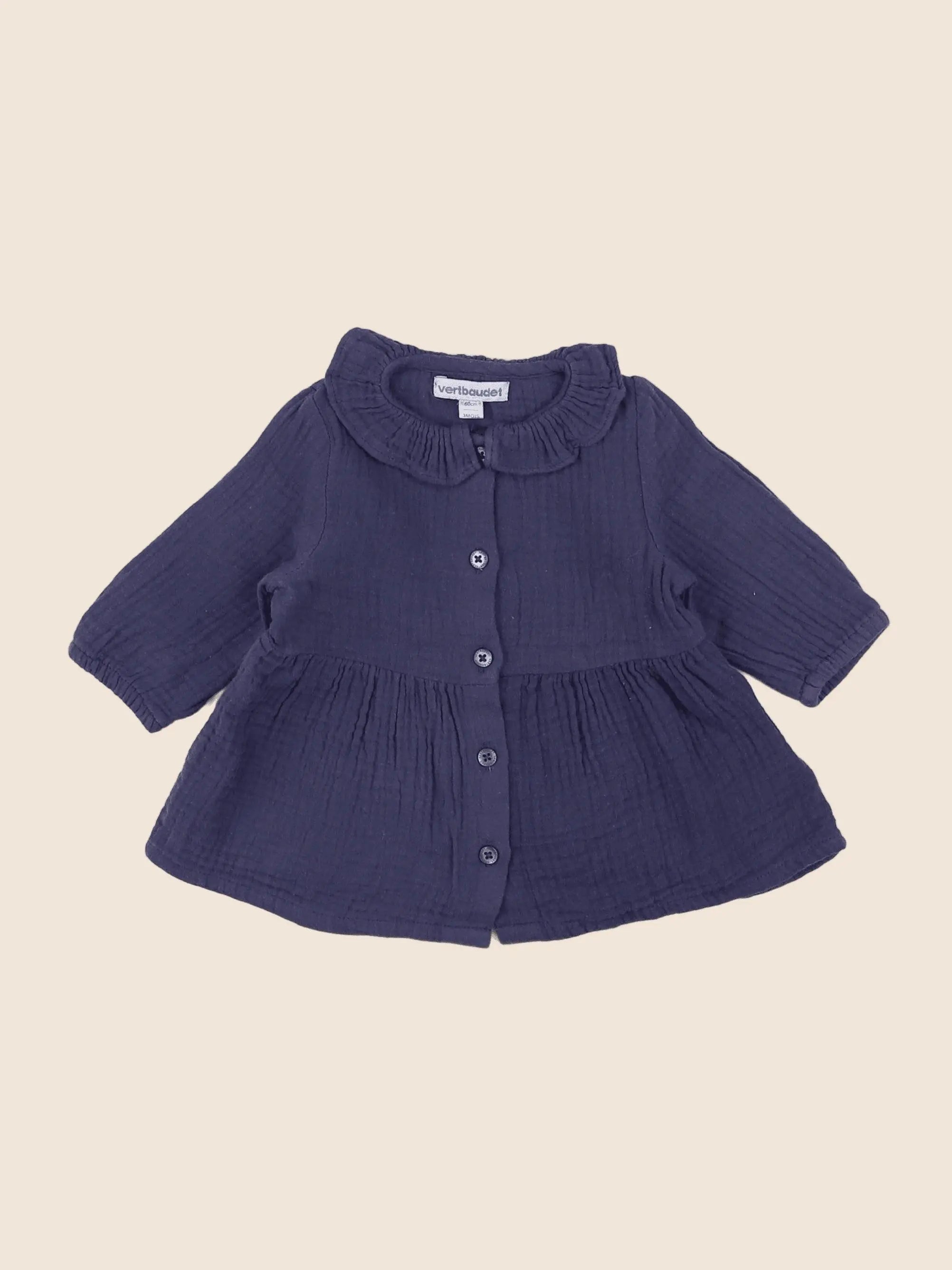 Vertbaudet - robe bleu - 3 mois