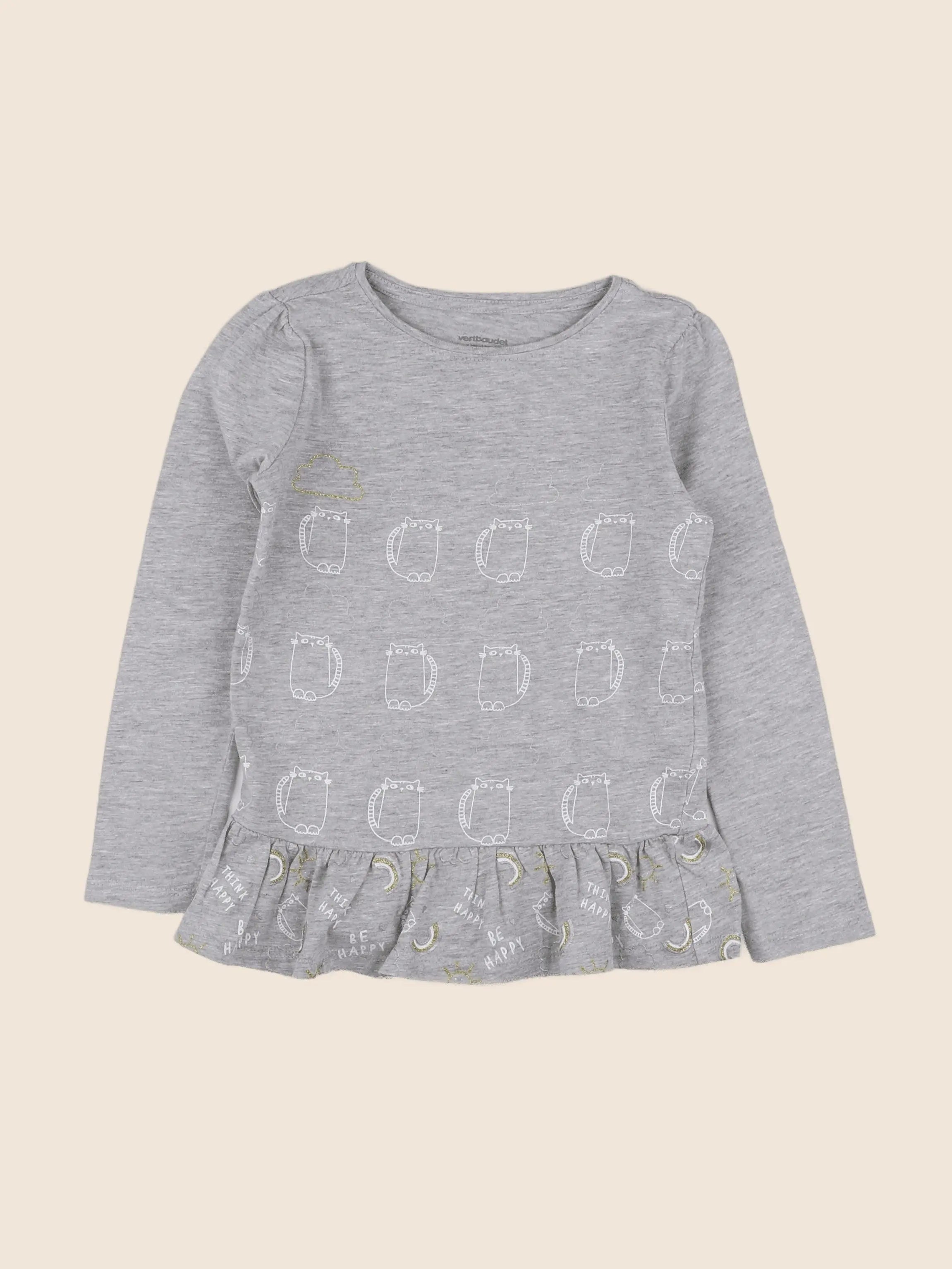 Vertbaudet - tee-shirt gris - 6 ans