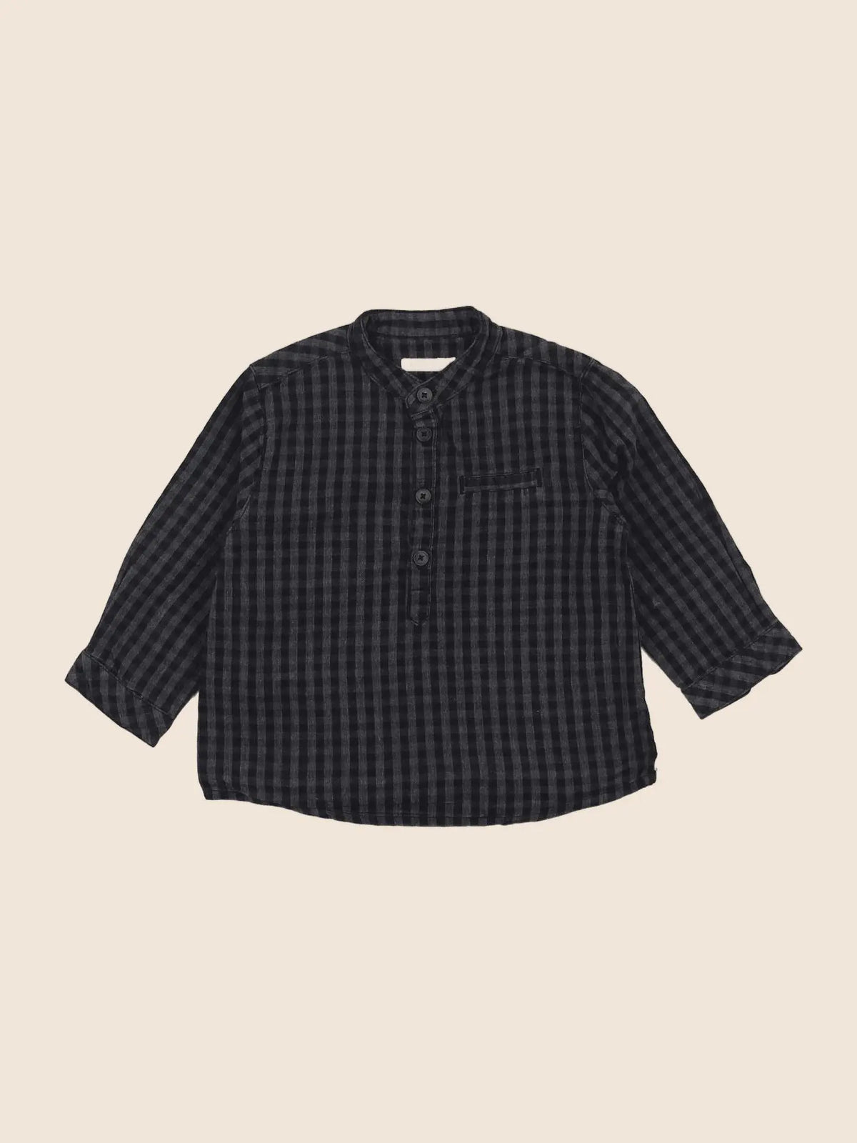 Boutchou - chemise noir, gris - 9 mois