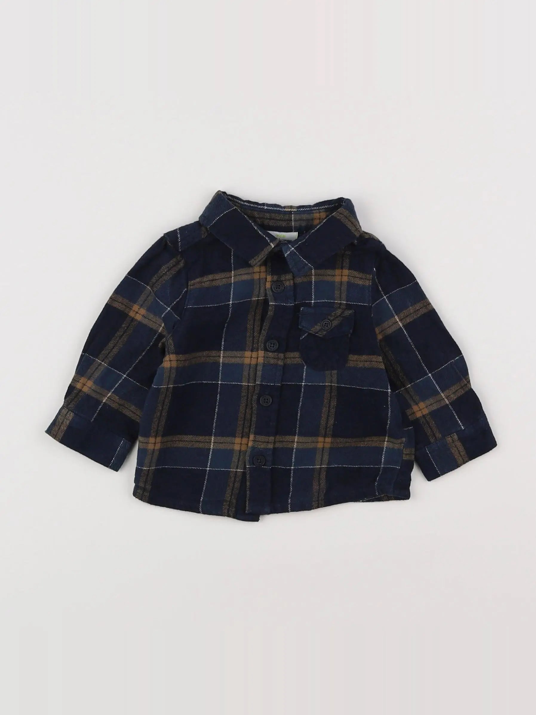 Tape à l'oeil - chemise bleu, vert - 3 mois