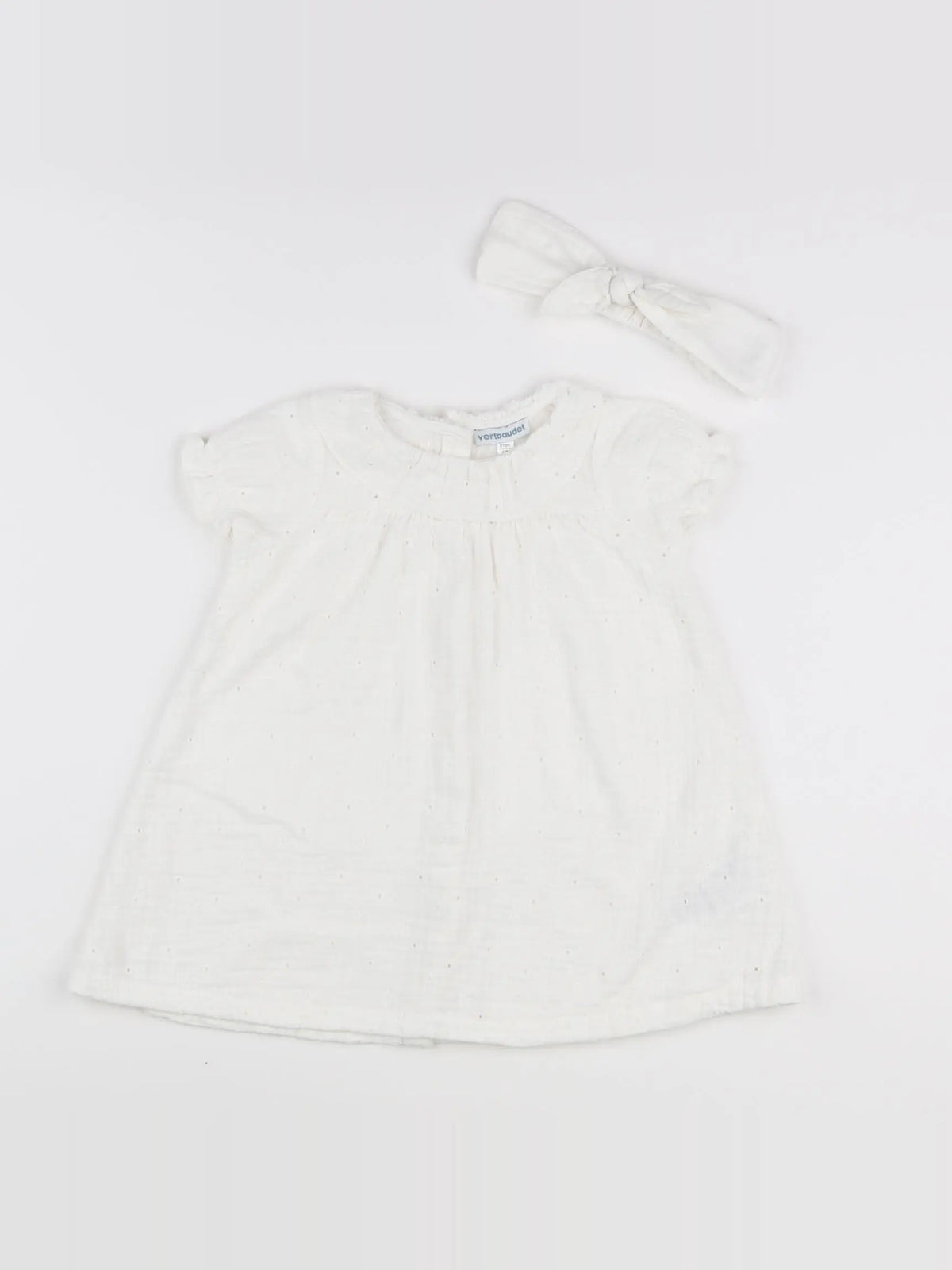 Vertbaudet - robe blanc - 18 mois