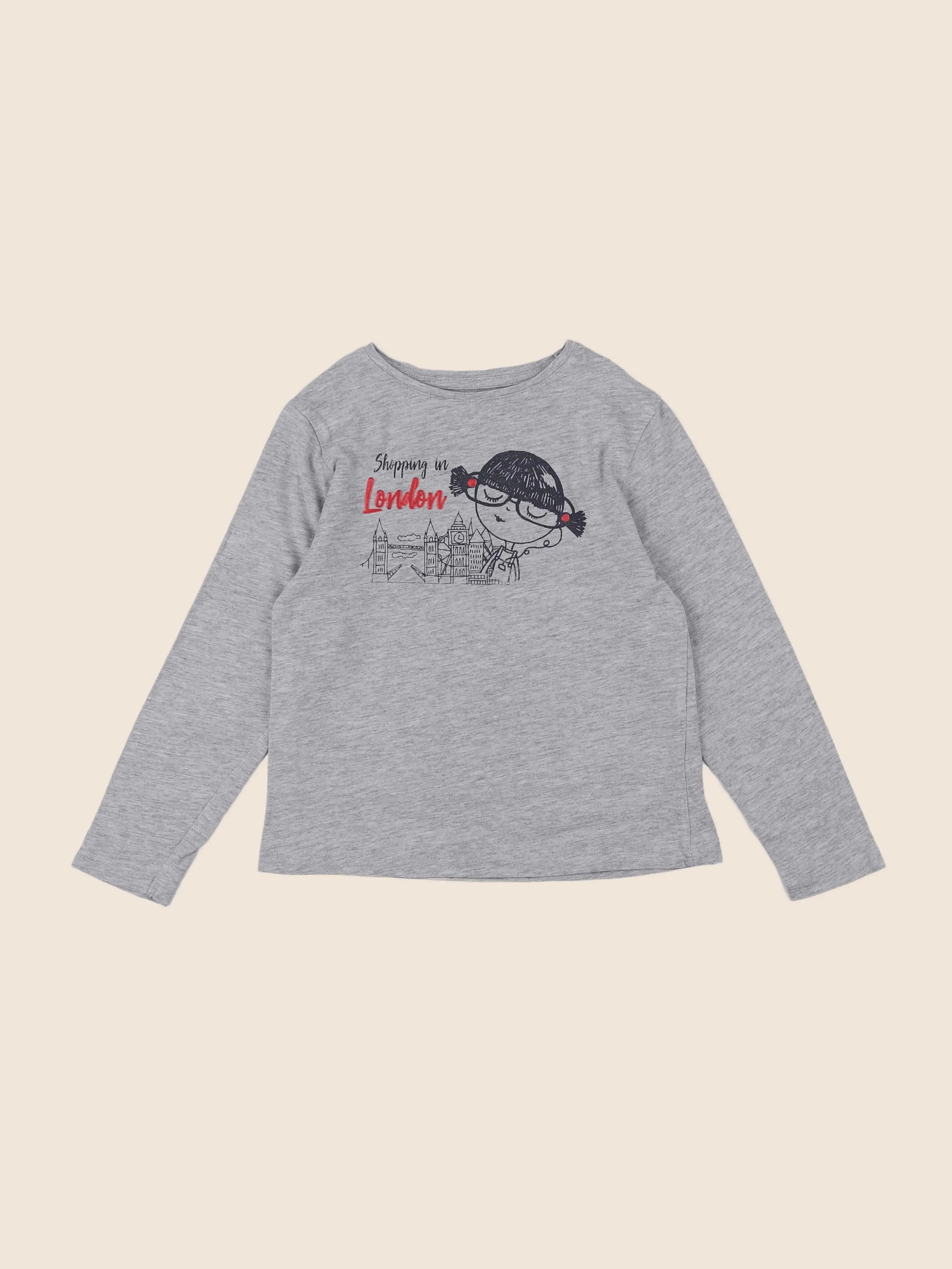 Vertbaudet - tee-shirt gris - 6 ans