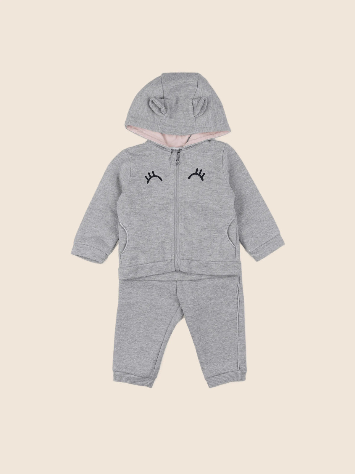 Vertbaudet - ensemble gris - 6 mois