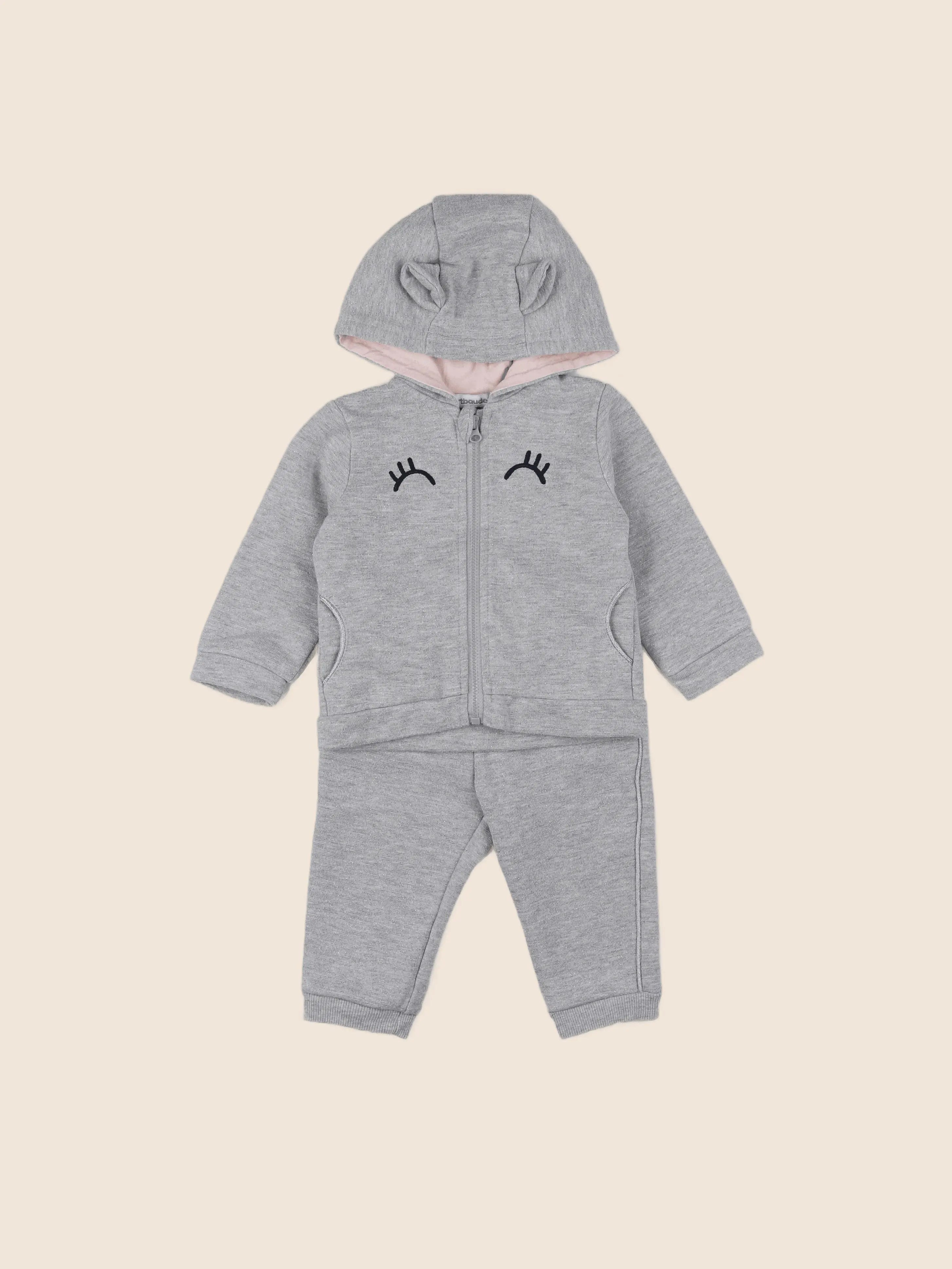 Vertbaudet - ensemble gris - 6 mois
