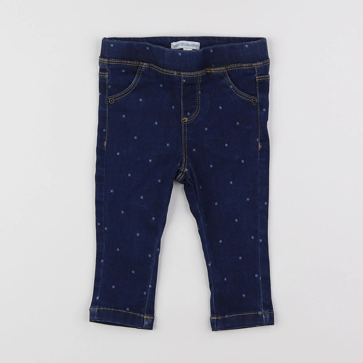Vertbaudet - jegging bleu - 9 mois