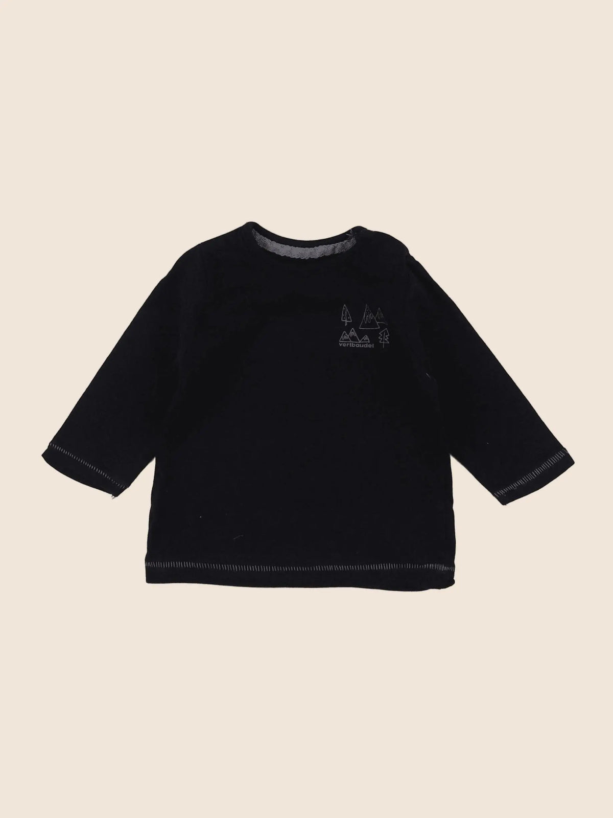 Vertbaudet - tee-shirt noir - 3 mois
