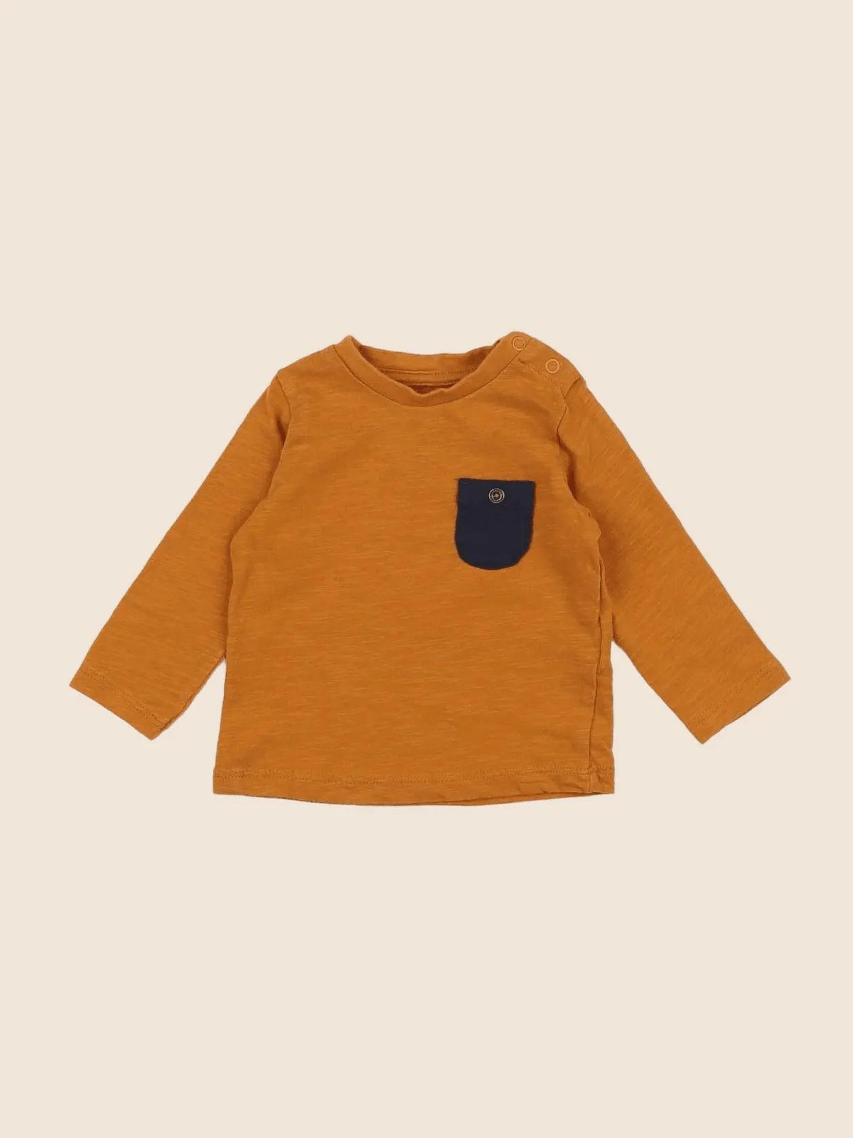 Vertbaudet - tee-shirt orange, bleu - 3 mois