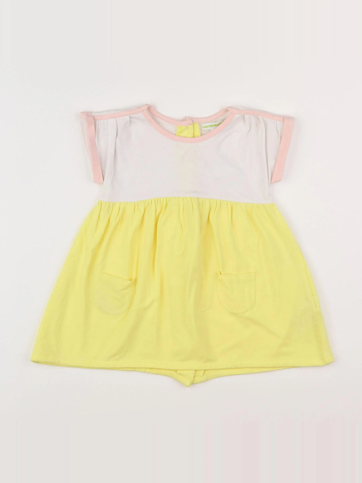 Vertbaudet - robe blanc, jaune - 12 mois
