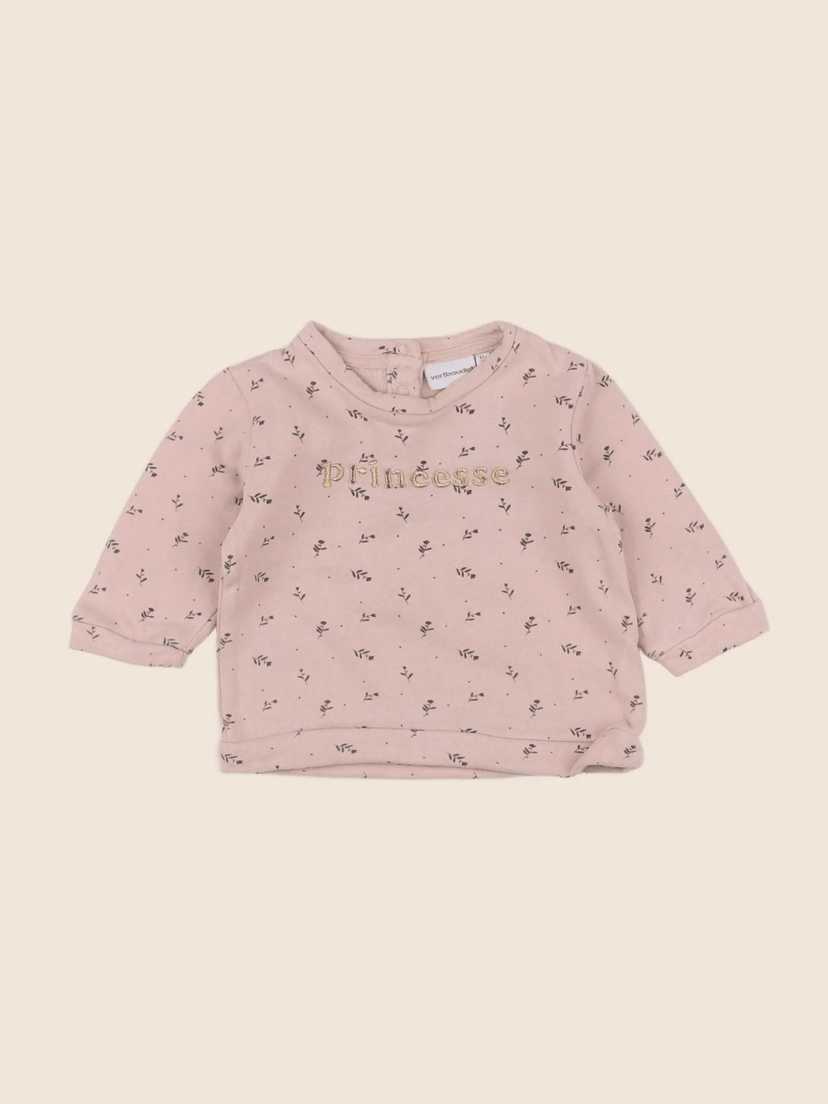 Vertbaudet - sweat rose - 6 mois