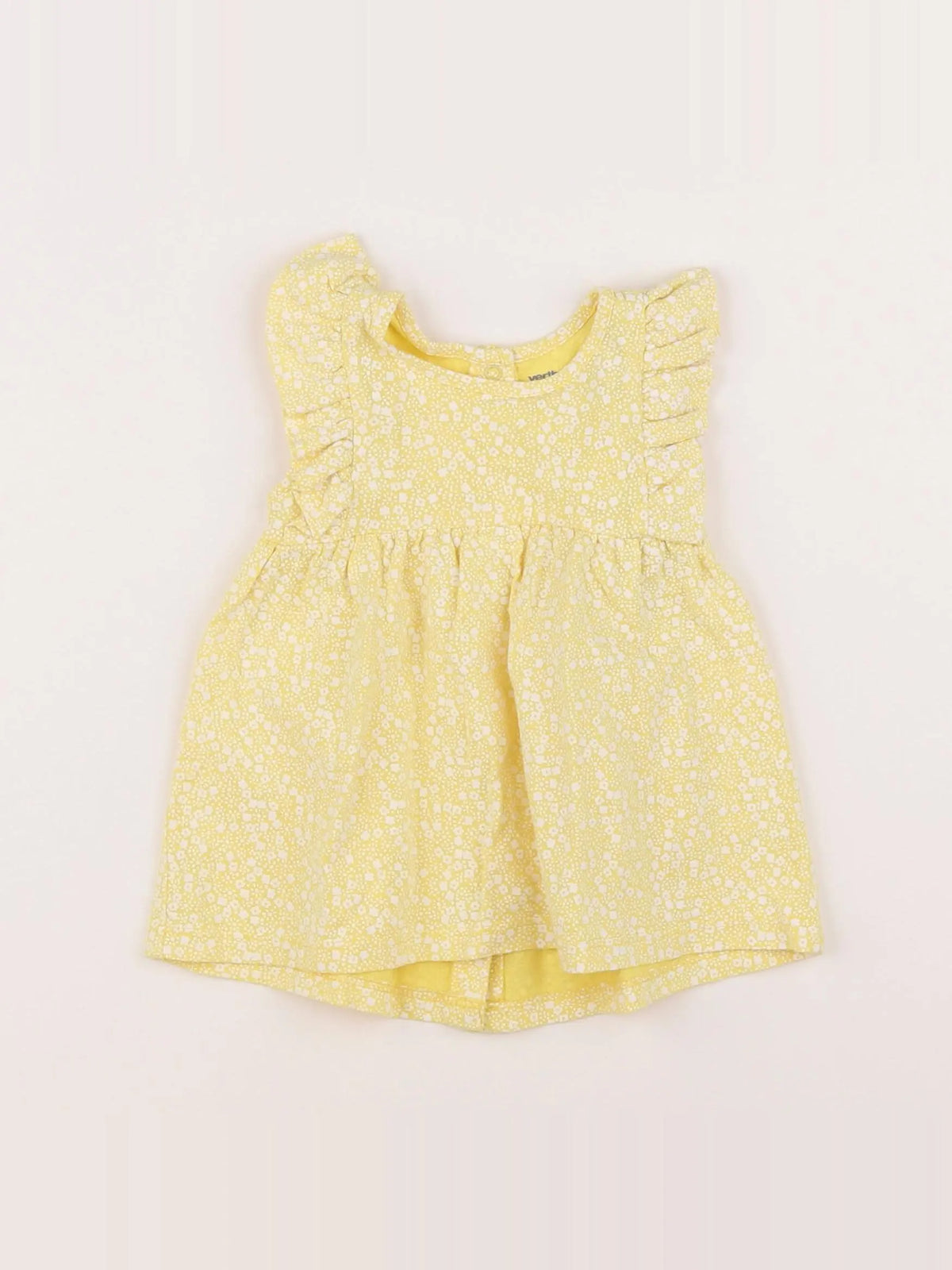 Vertbaudet - robe jaune, blanc - 3 mois