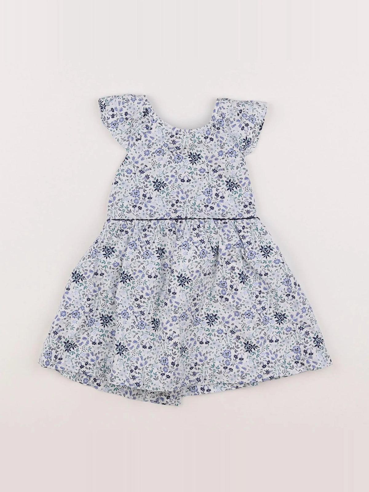 Vertbaudet - robe blanc, bleu - 12 mois