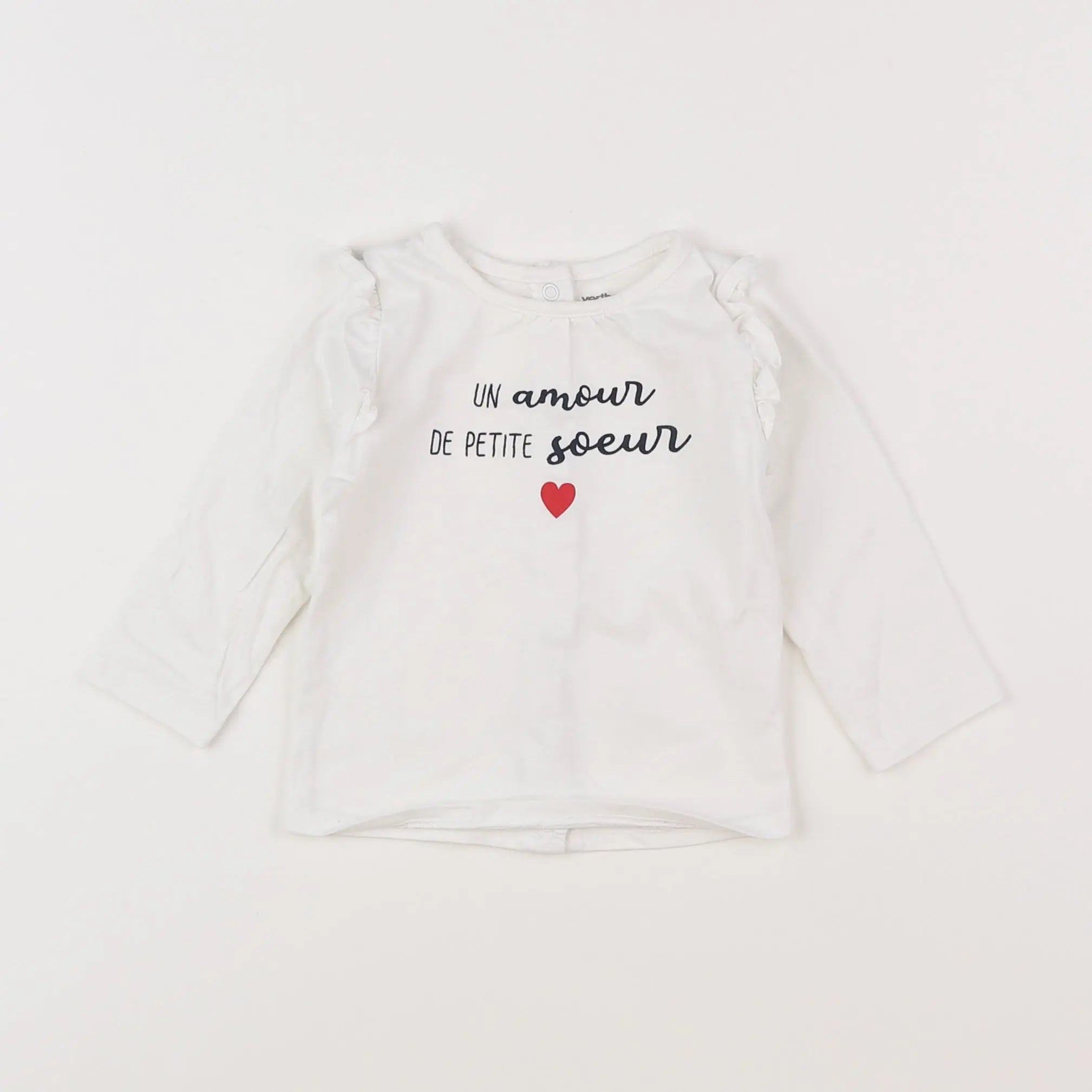 Vertbaudet - tee-shirt blanc - 6 mois