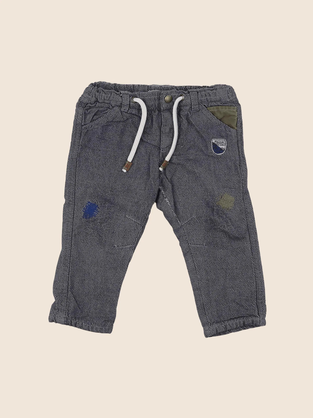 Vertbaudet - pantalon bleu - 12 mois