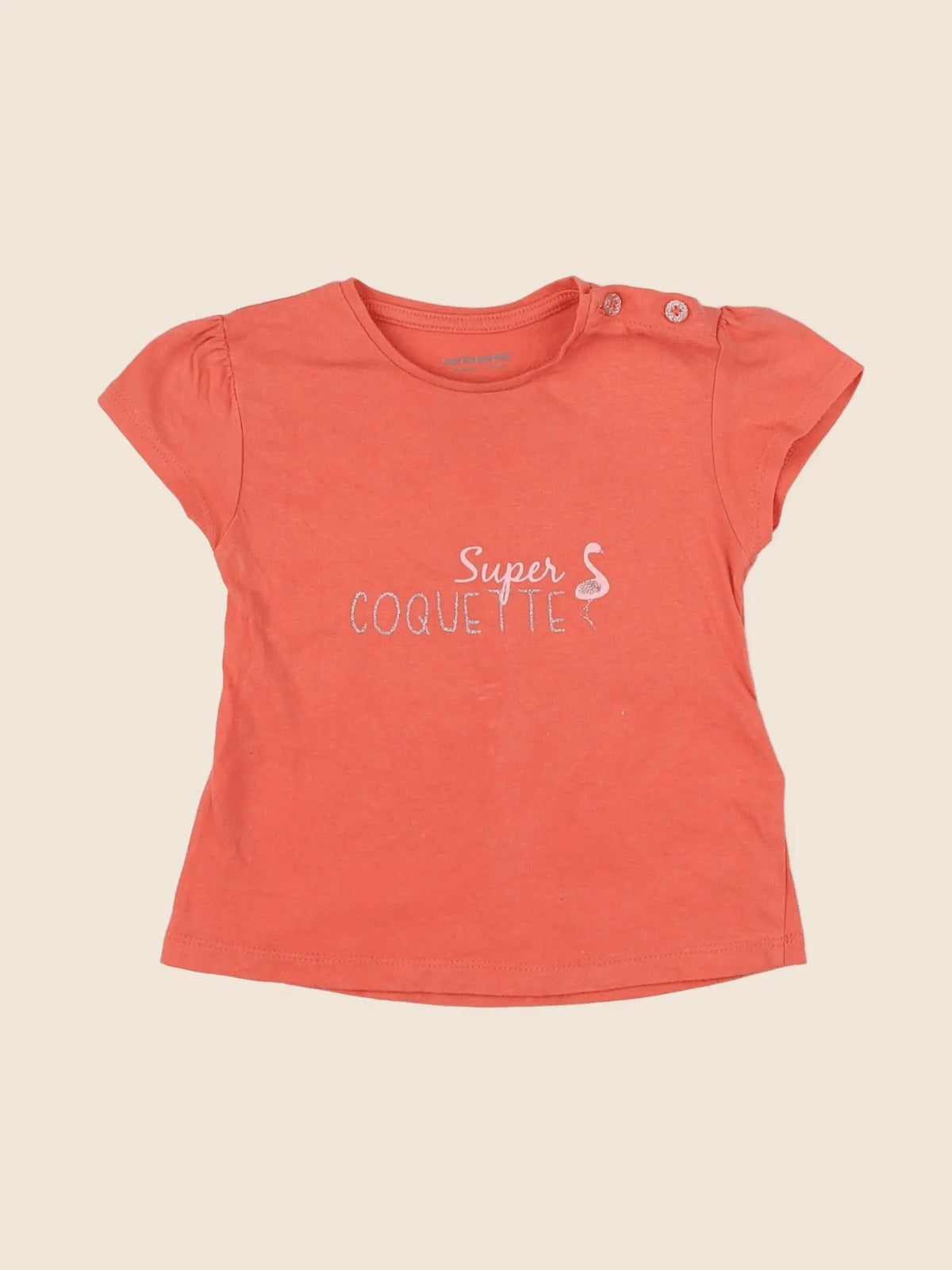 Vertbaudet - tee-shirt orange - 12 mois