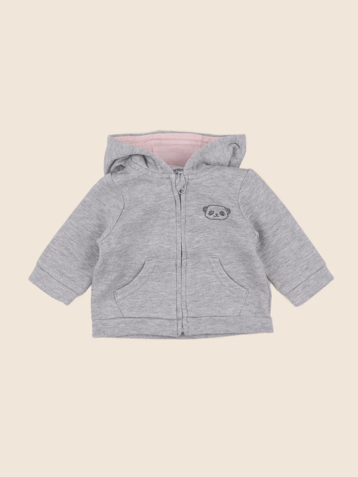 Vertbaudet - sweat gris, argent - 3 mois