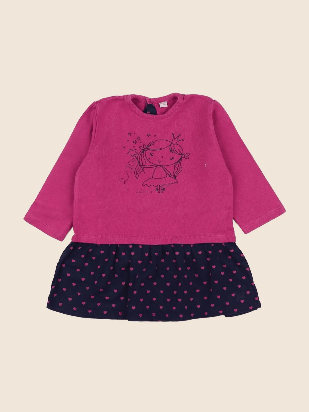 Esprit - robe bleu, rose - 18 mois