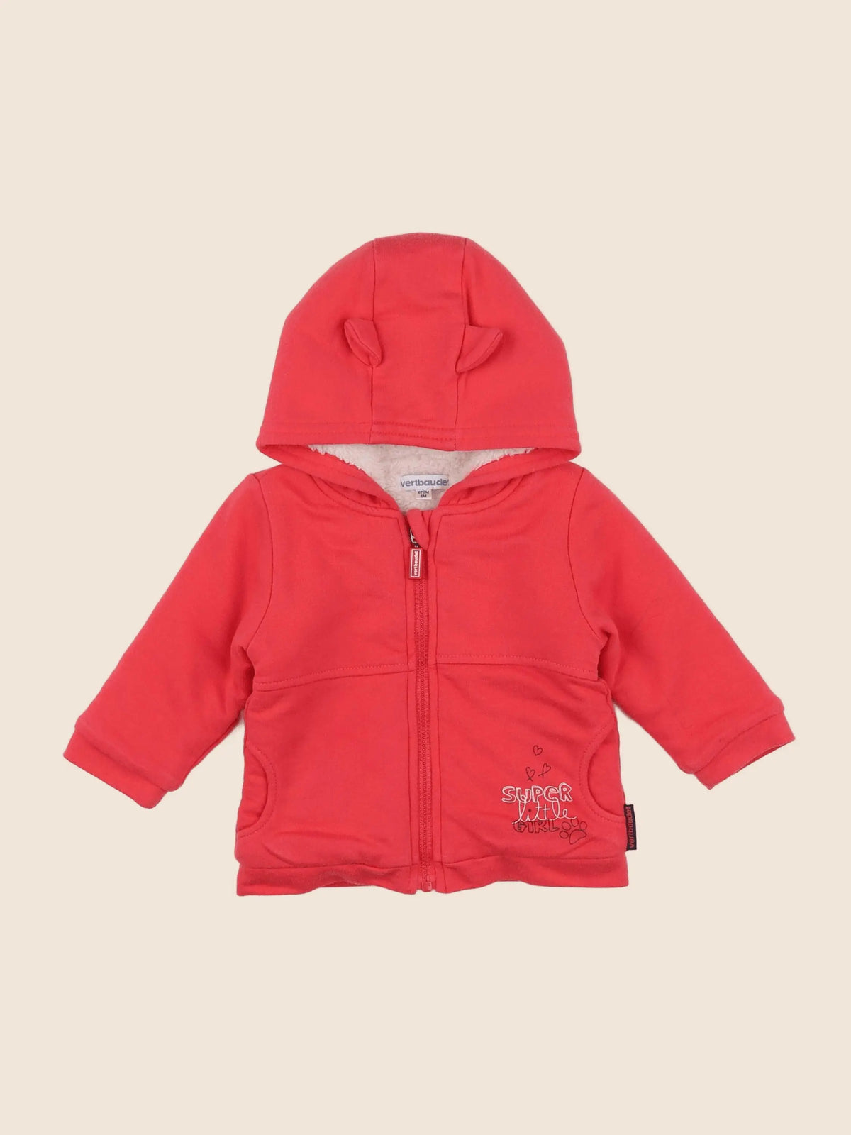 Vertbaudet - sweat rose - 6 mois