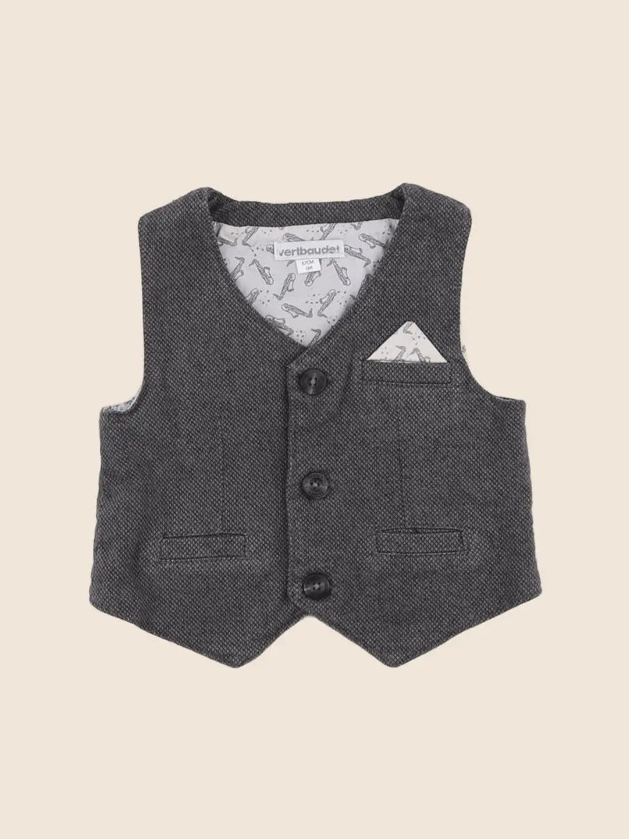 Vertbaudet - gilet gris - 6 mois