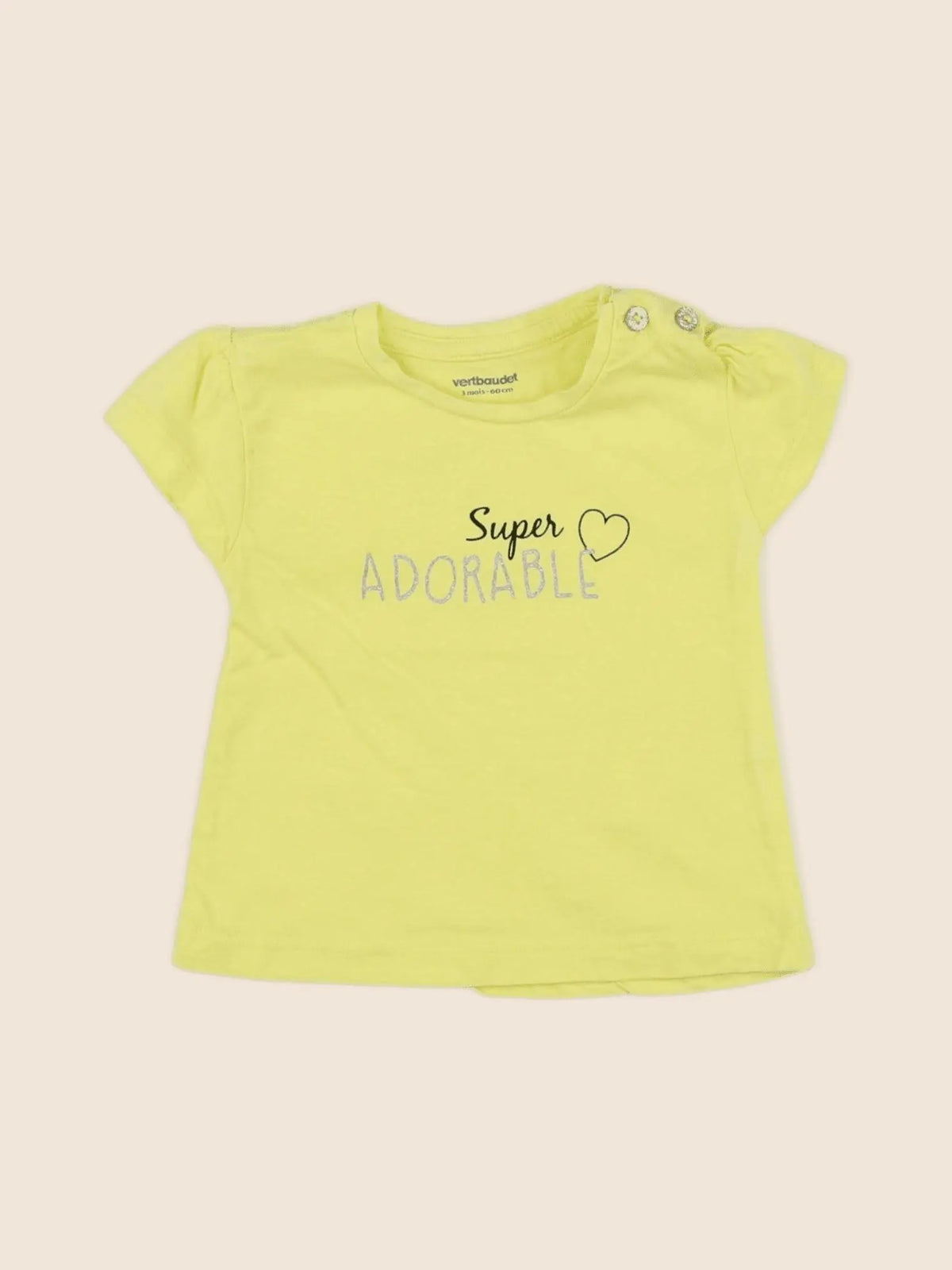 Vertbaudet - tee-shirt jaune - 3 mois