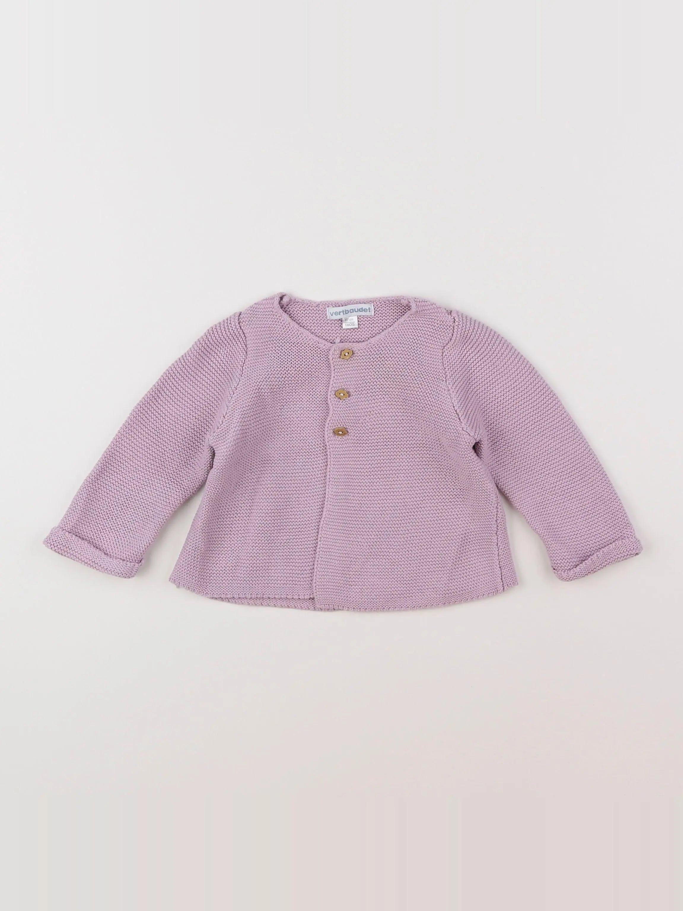 Vertbaudet - gilet rose - 6 mois