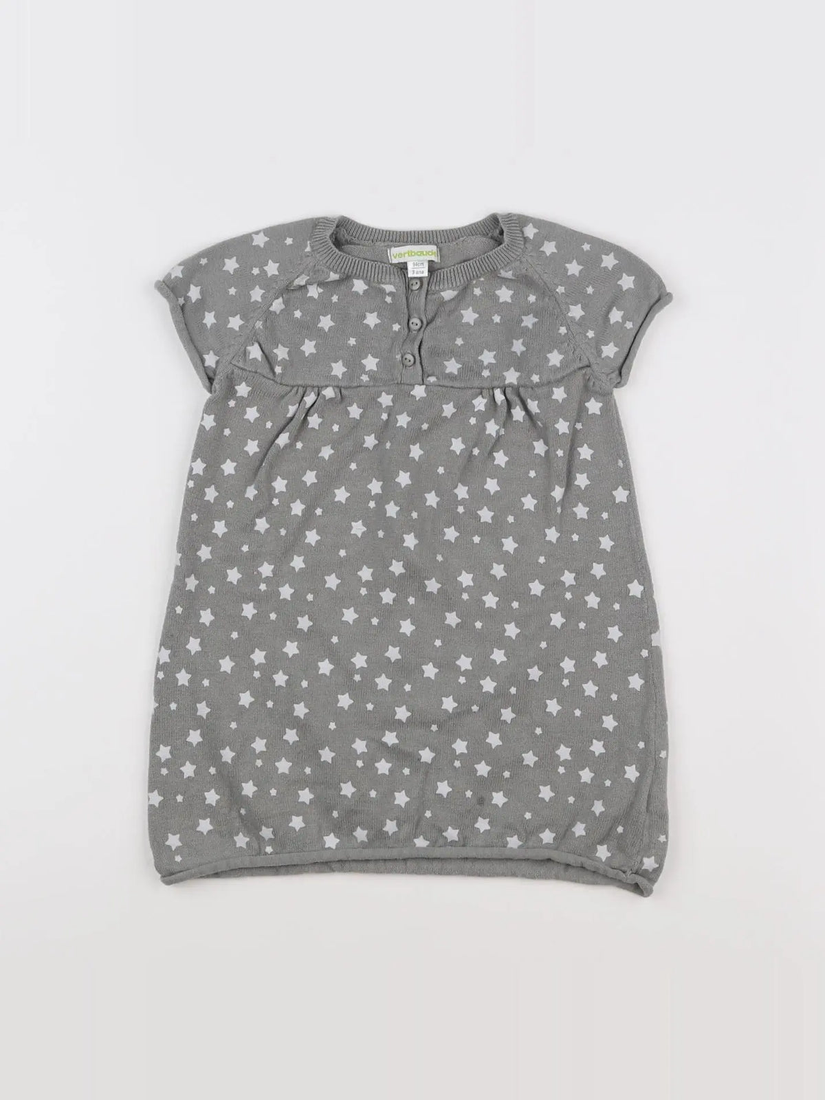 Vertbaudet - robe gris, blanc - 3 ans