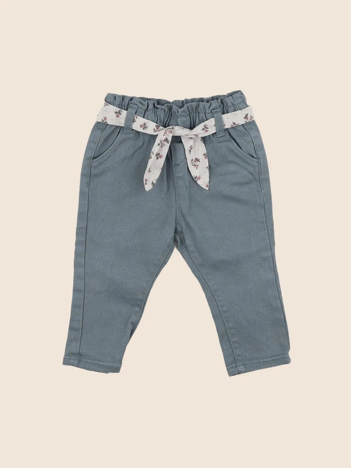 Vertbaudet - jean bleu, rose - 12 mois