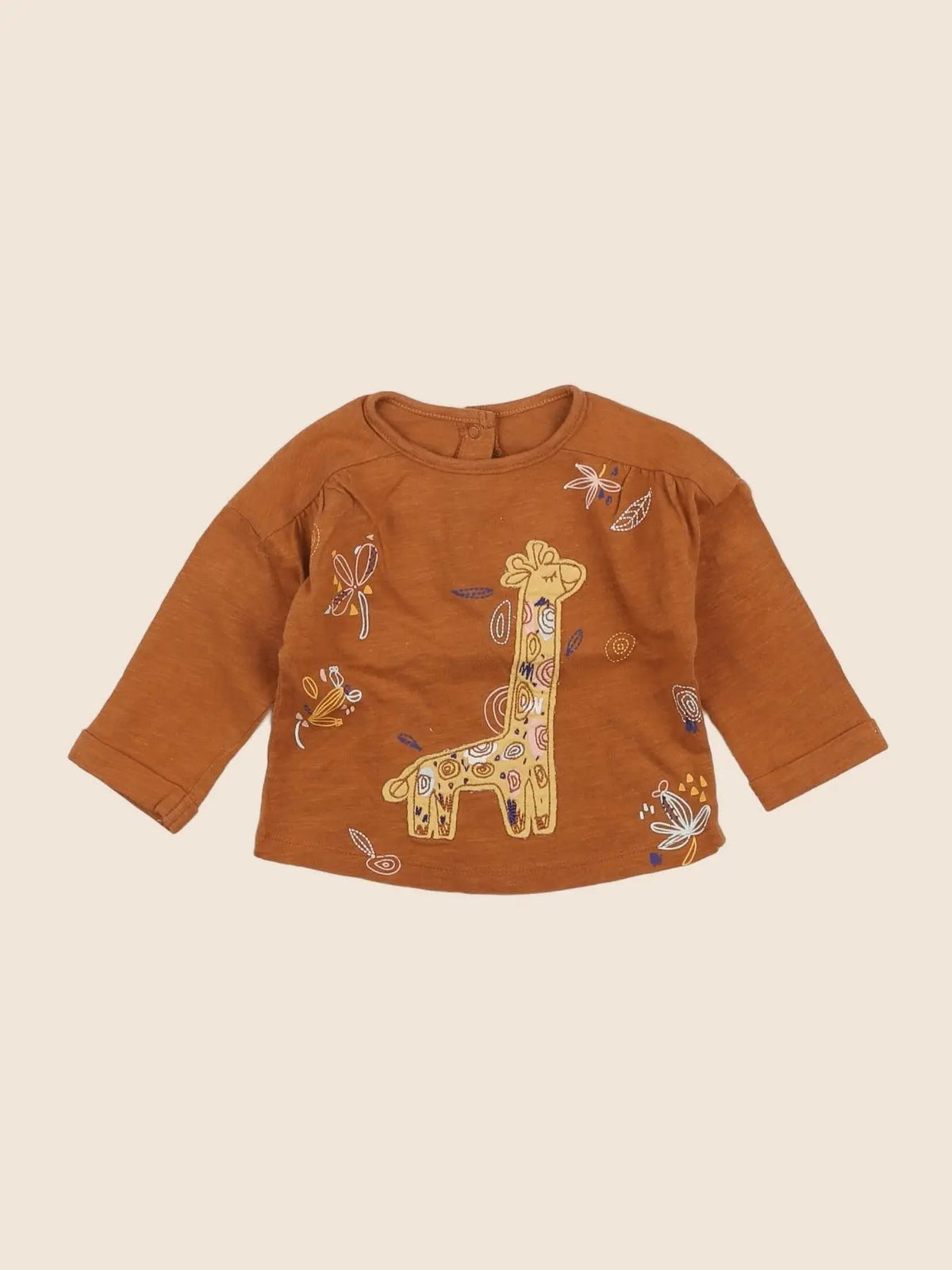 Vertbaudet - tee-shirt marron - 3 mois