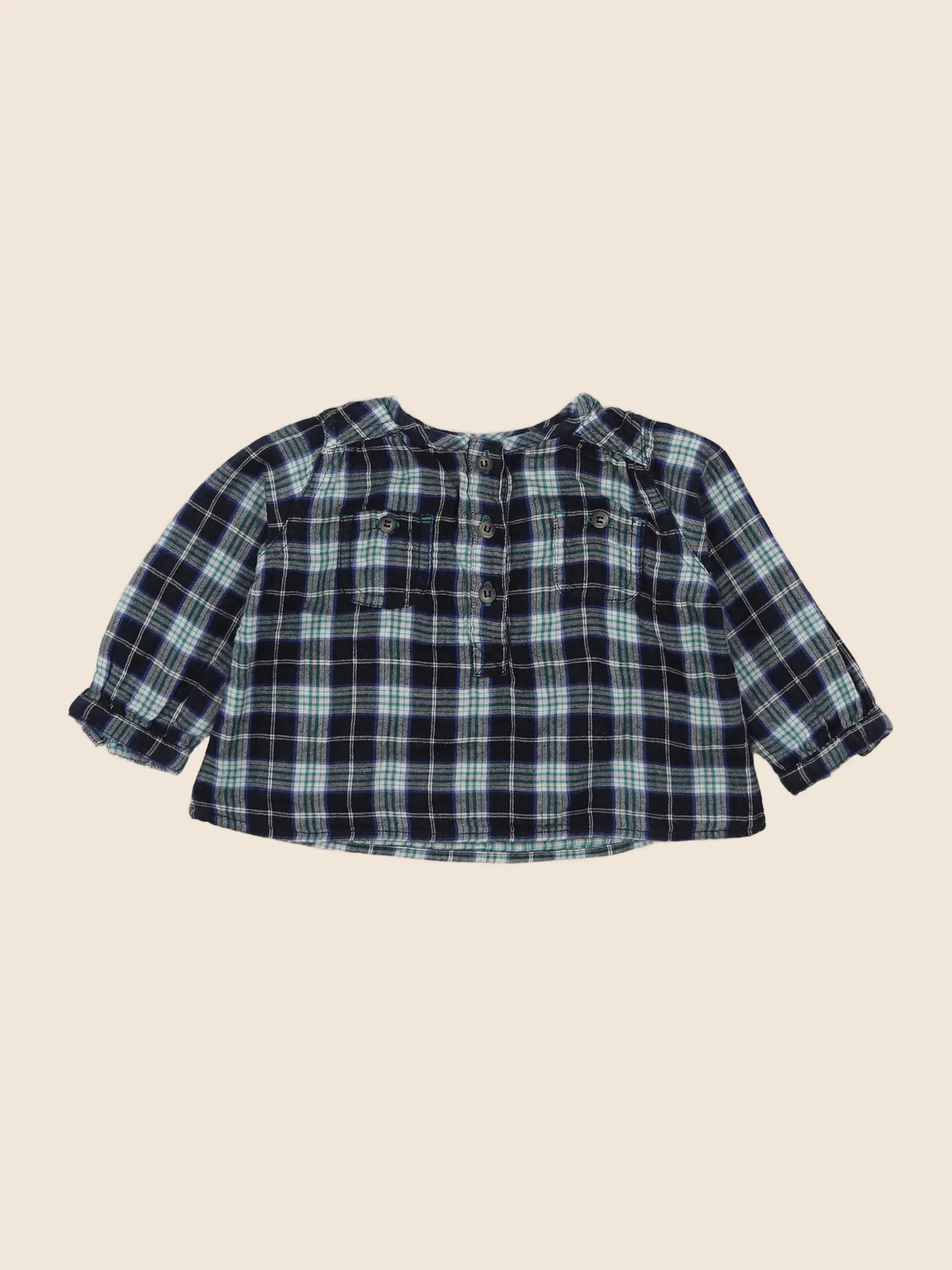 Petit Bateau - blouse bleu, multicolore - 12 mois