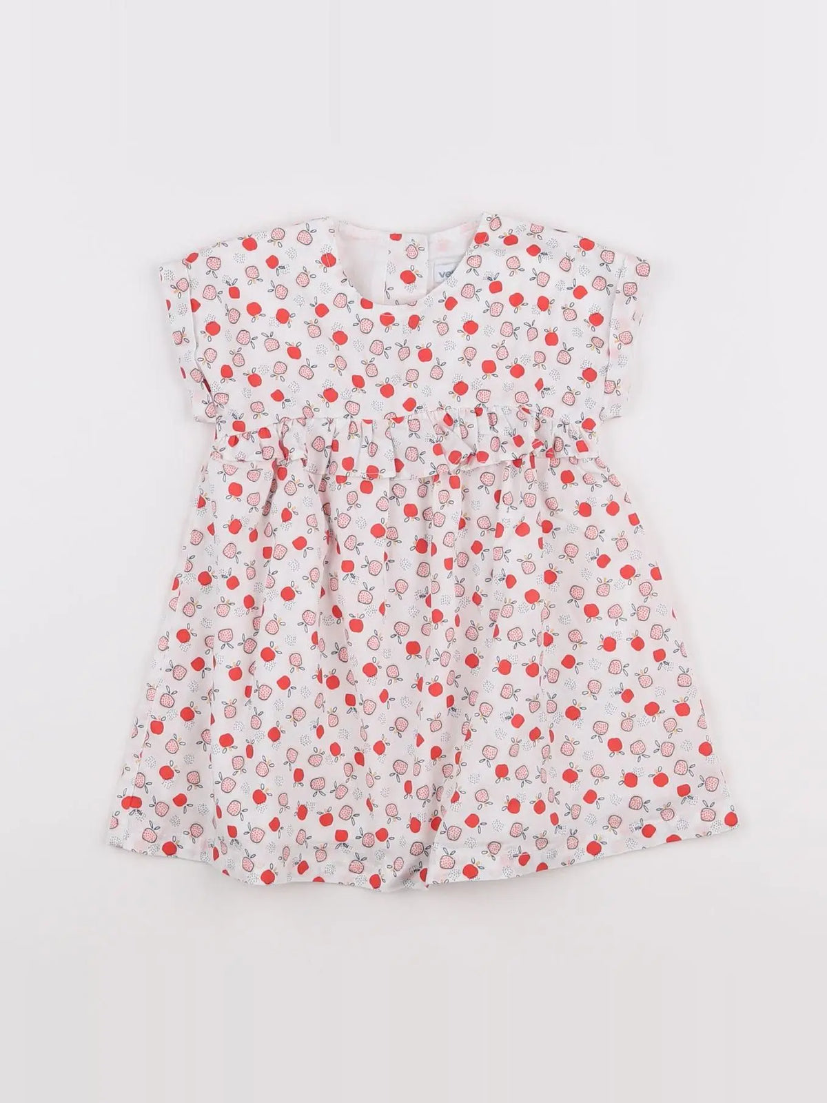 Vertbaudet - robe blanc, rouge - 12 mois