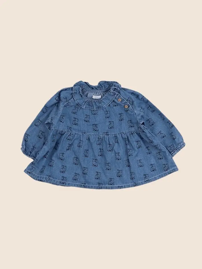 Boutchou - blouse bleu - 6 mois