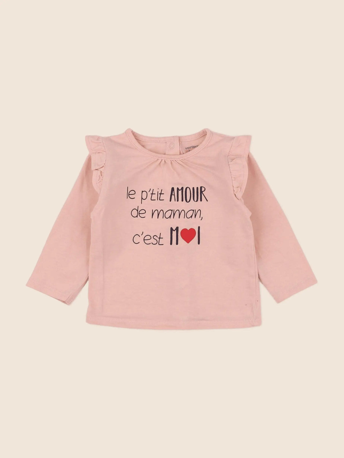 Vertbaudet - tee-shirt rose - 6 mois