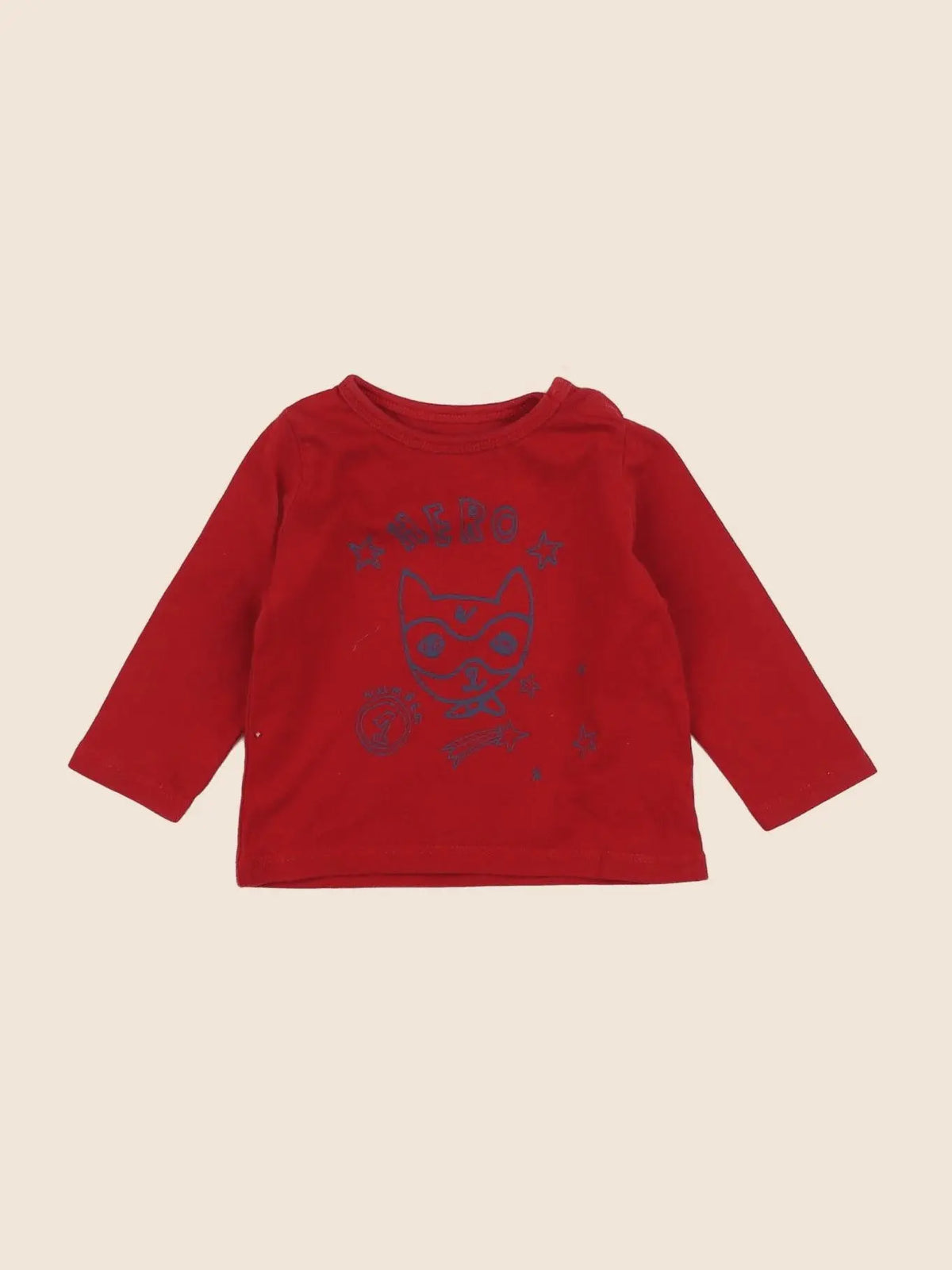 Vertbaudet - tee-shirt rouge - 6 mois