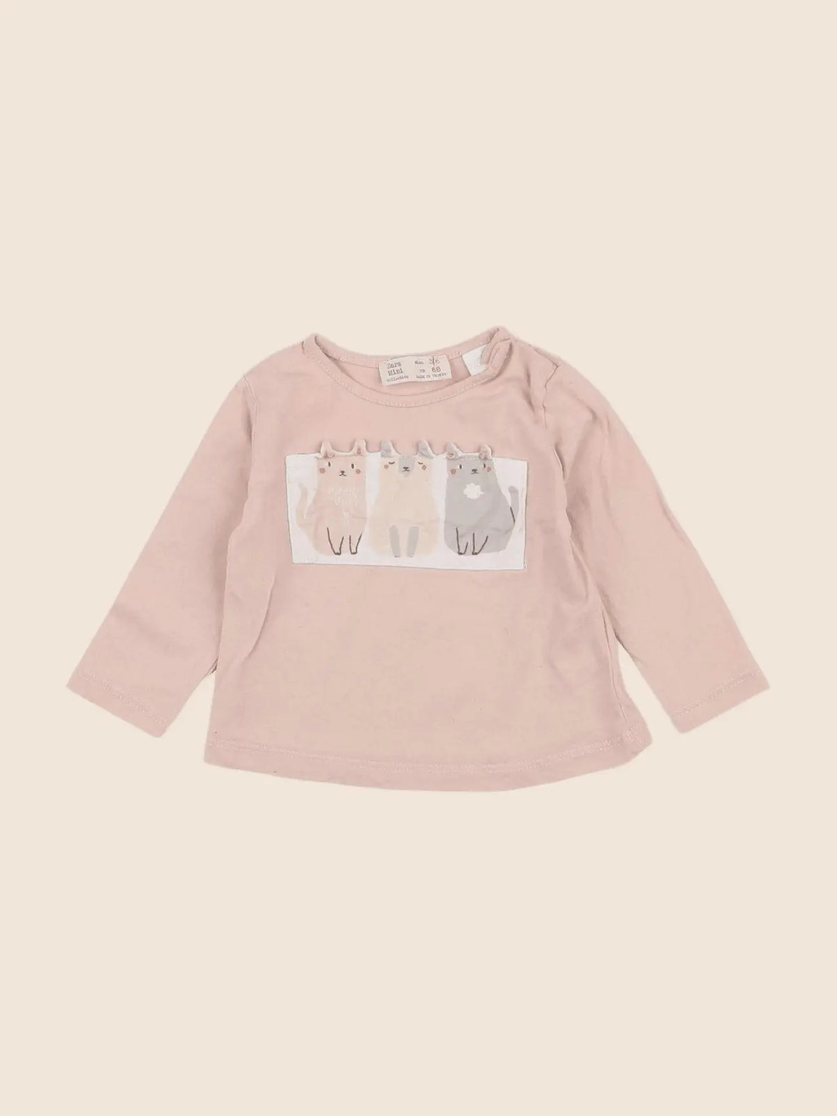 Zara - tee-shirt rose - 3/6 mois