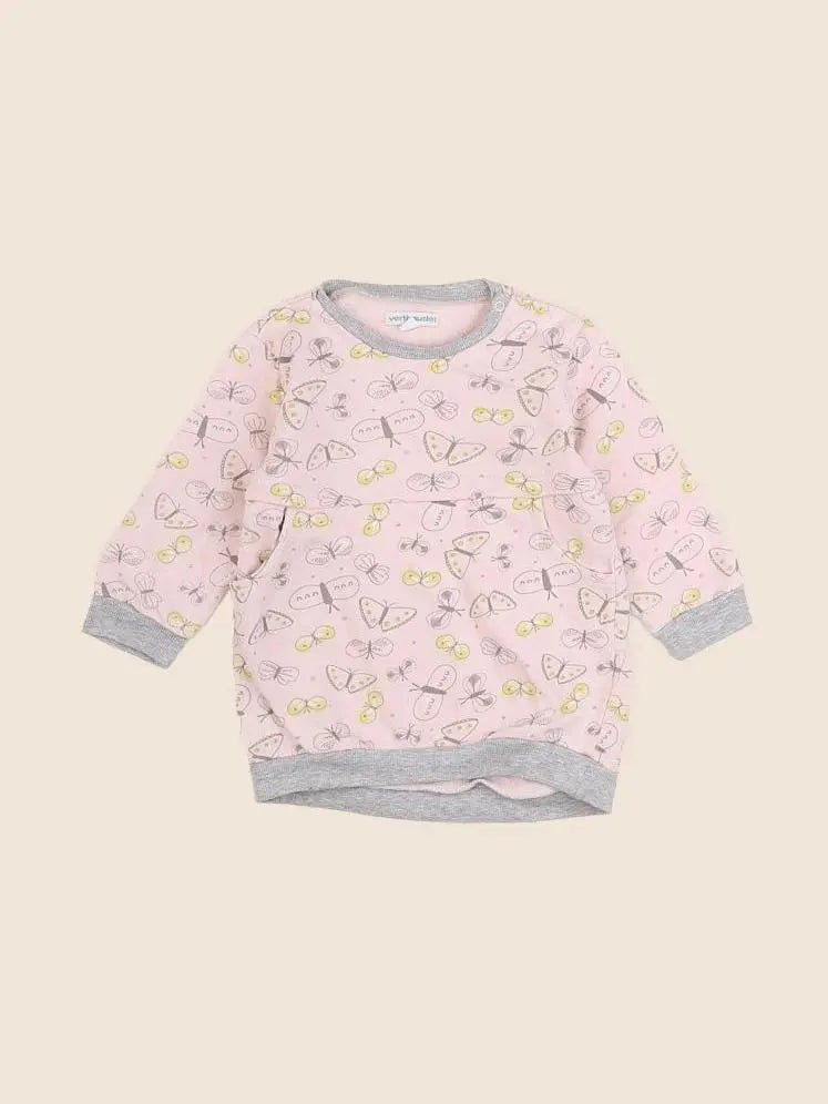 Vertbaudet - robe rose, gris - 3 mois