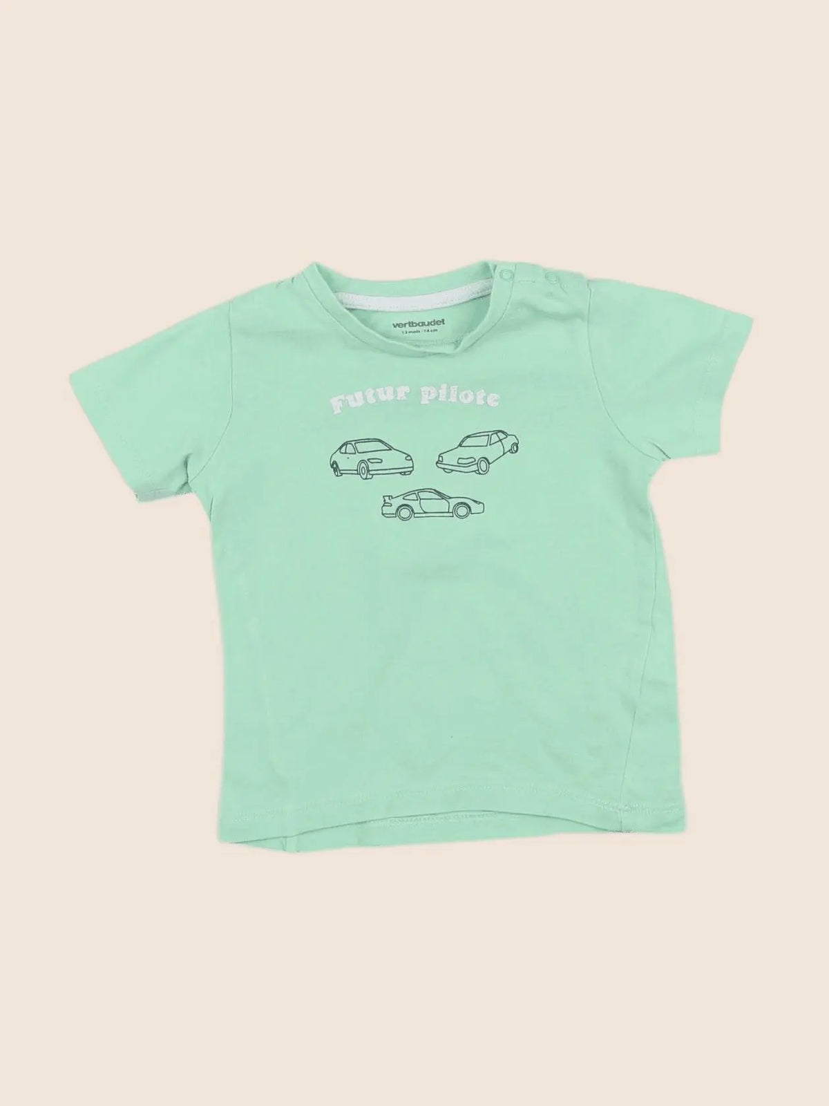 Vertbaudet - tee-shirt vert - 12 mois