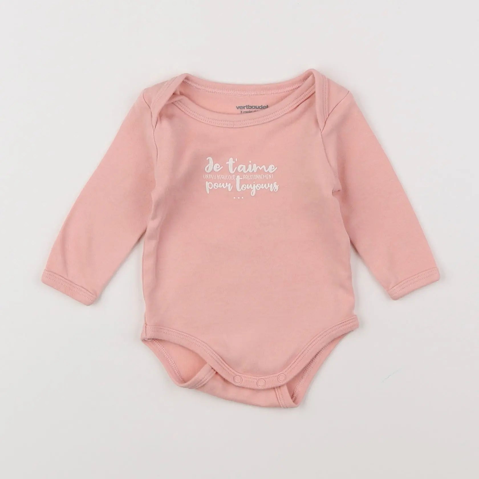 Vertbaudet - body rose - 3 mois