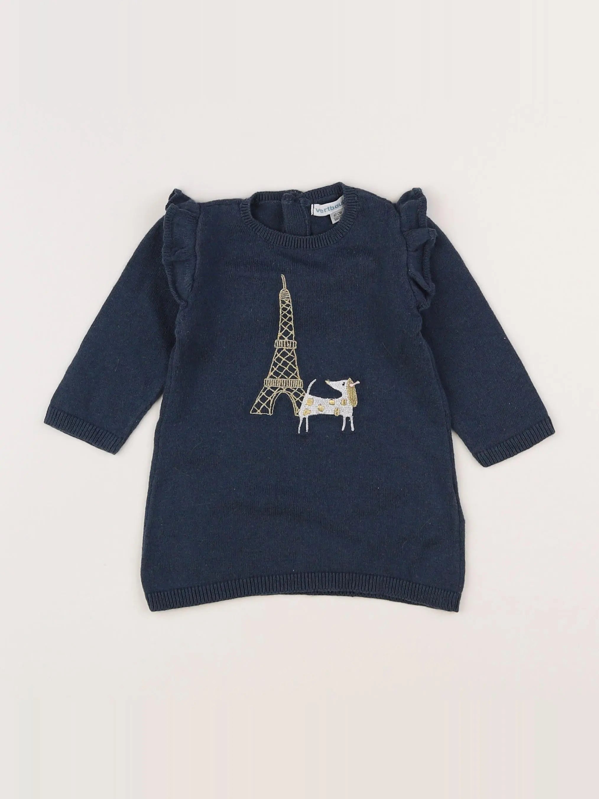 Vertbaudet - robe bleu - 6 mois