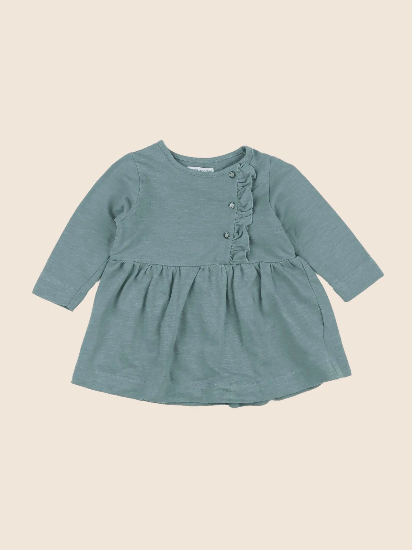 Vertbaudet - robe vert - 9 mois