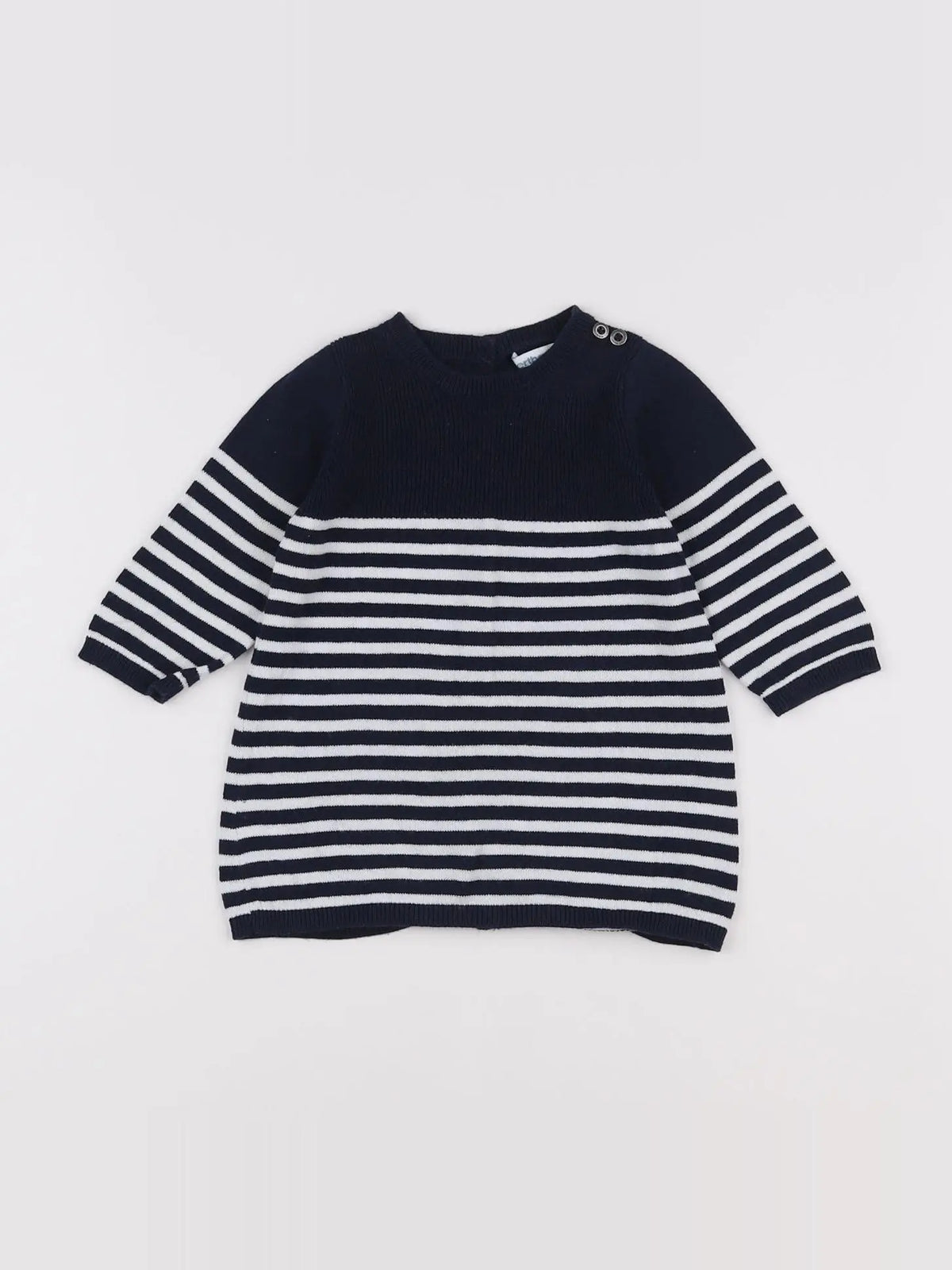 Vertbaudet - robe blanc, bleu - 6 mois