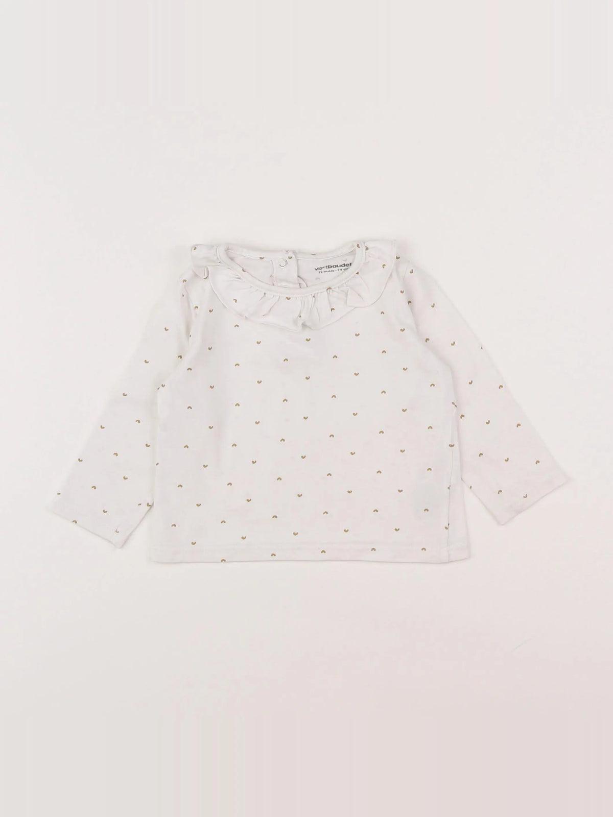 Vertbaudet - tee-shirt blanc, or - 12 mois