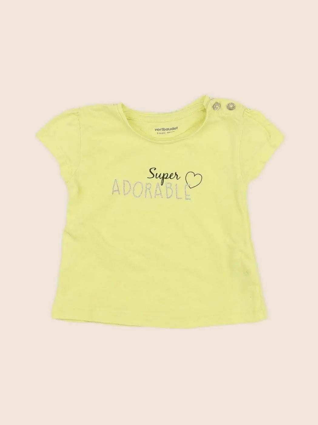 Vertbaudet - tee-shirt jaune - 3 mois