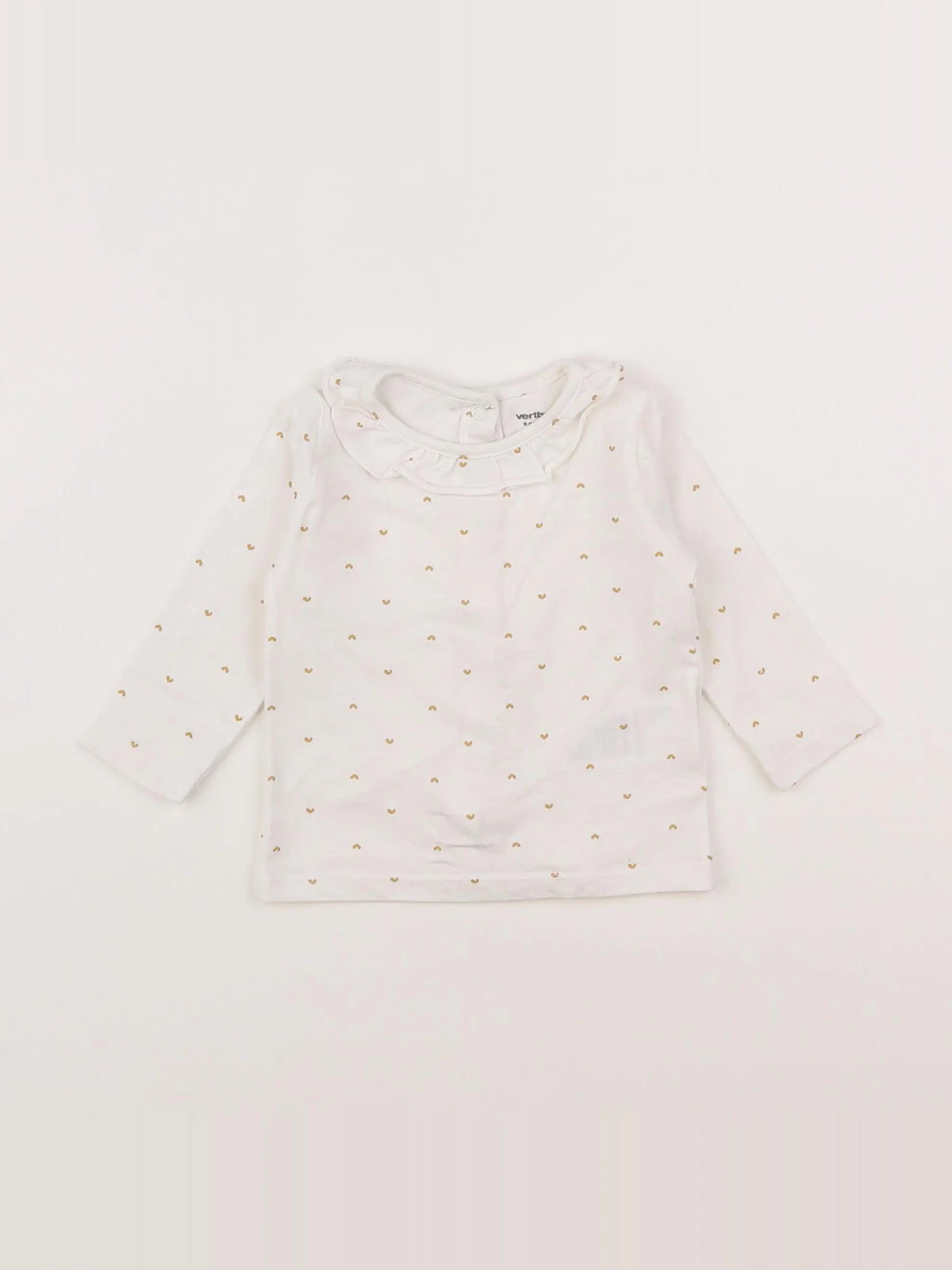Vertbaudet - tee-shirt blanc, or - 6 mois