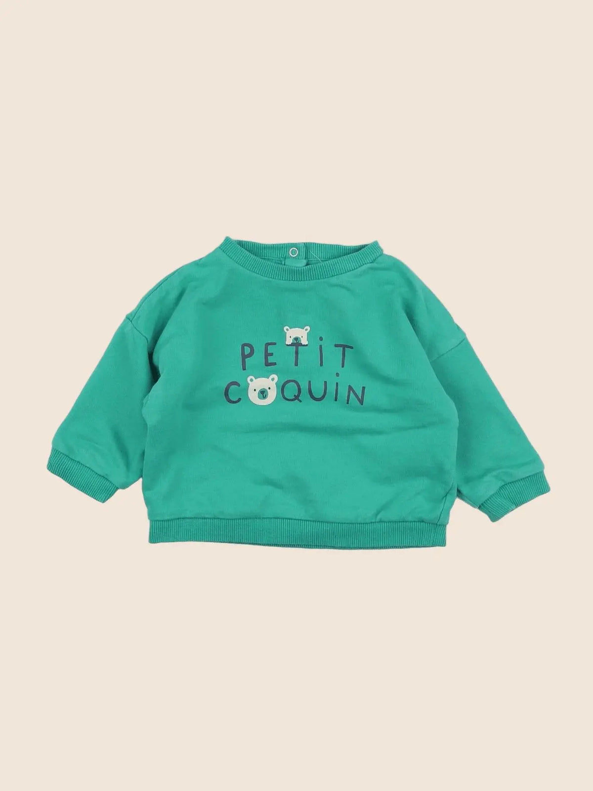 Vertbaudet - sweat vert - 6 mois
