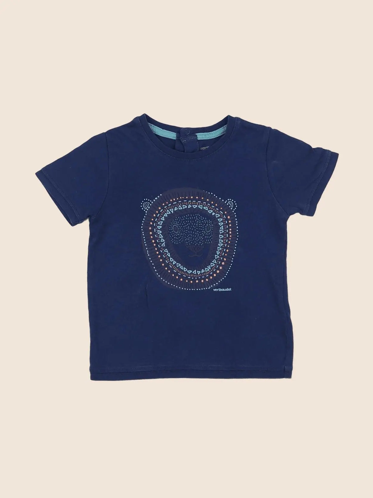 Vertbaudet - tee-shirt bleu - 12 mois