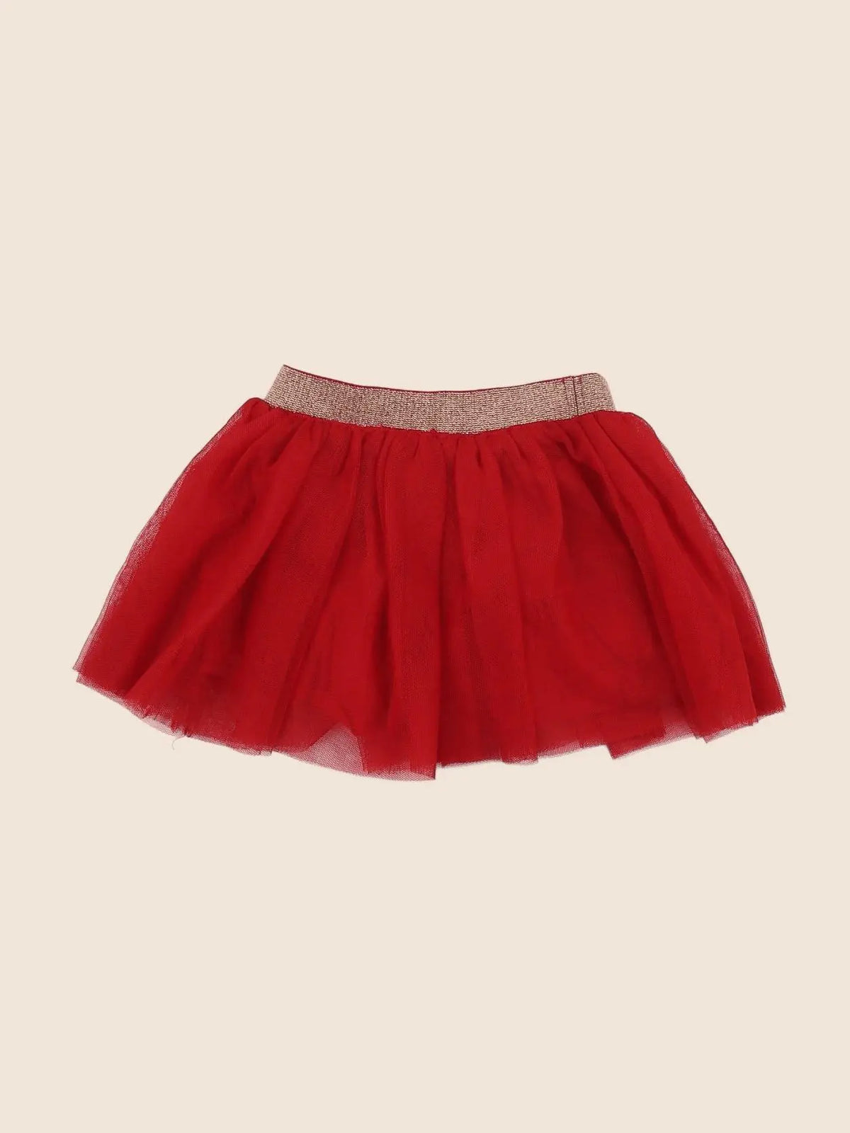 Vertbaudet - jupe rouge, or - 12 mois