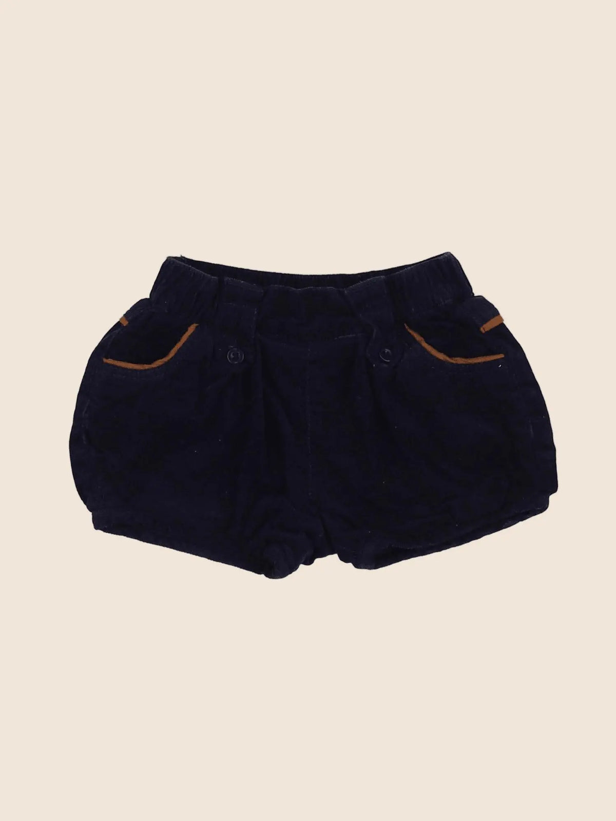 Vertbaudet - short bleu, marron - 9 mois