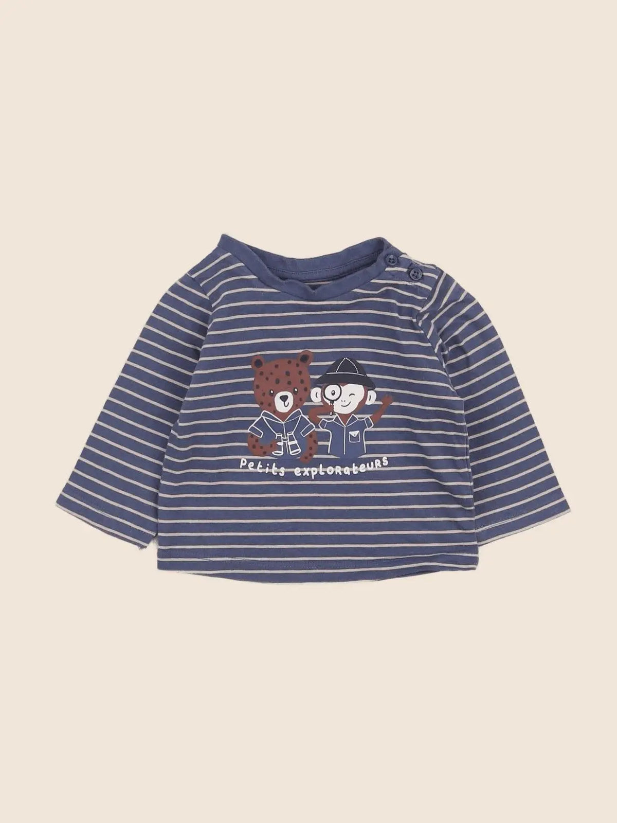 Vertbaudet - tee-shirt bleu - 3 mois