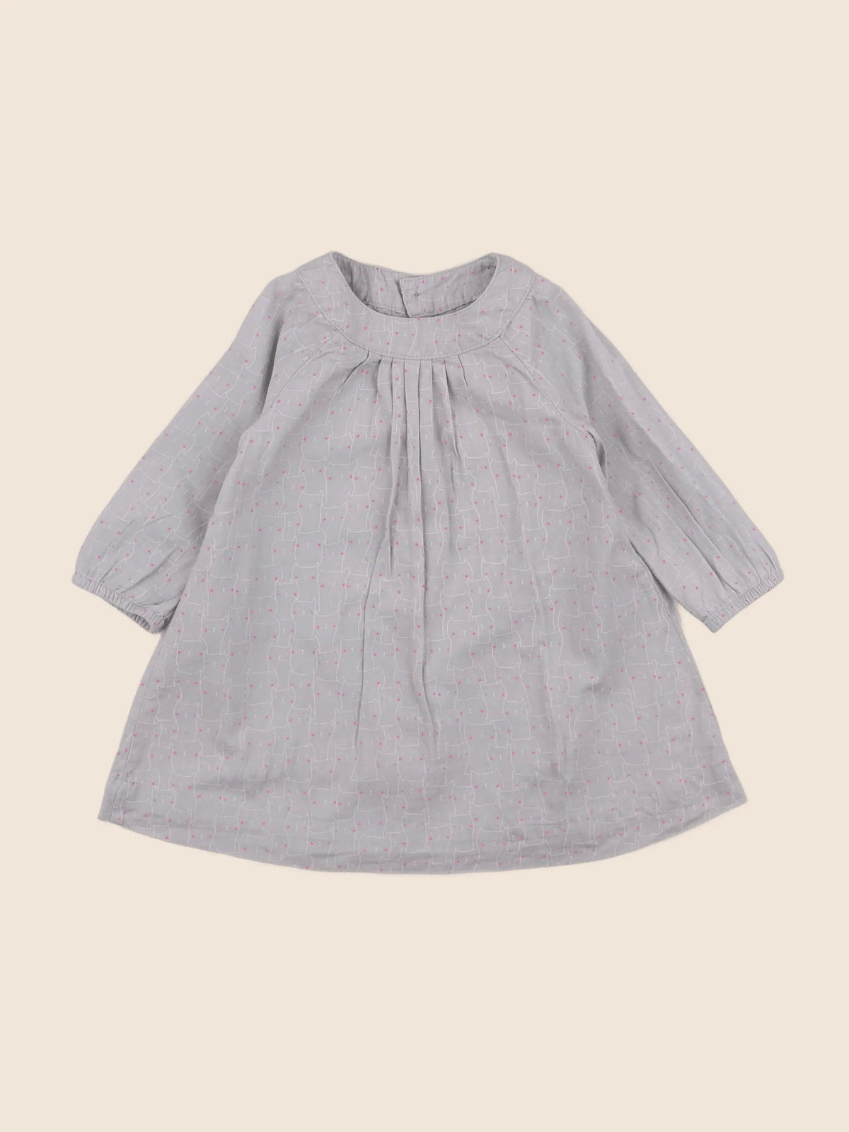 Vertbaudet - robe gris, rose - 12 mois
